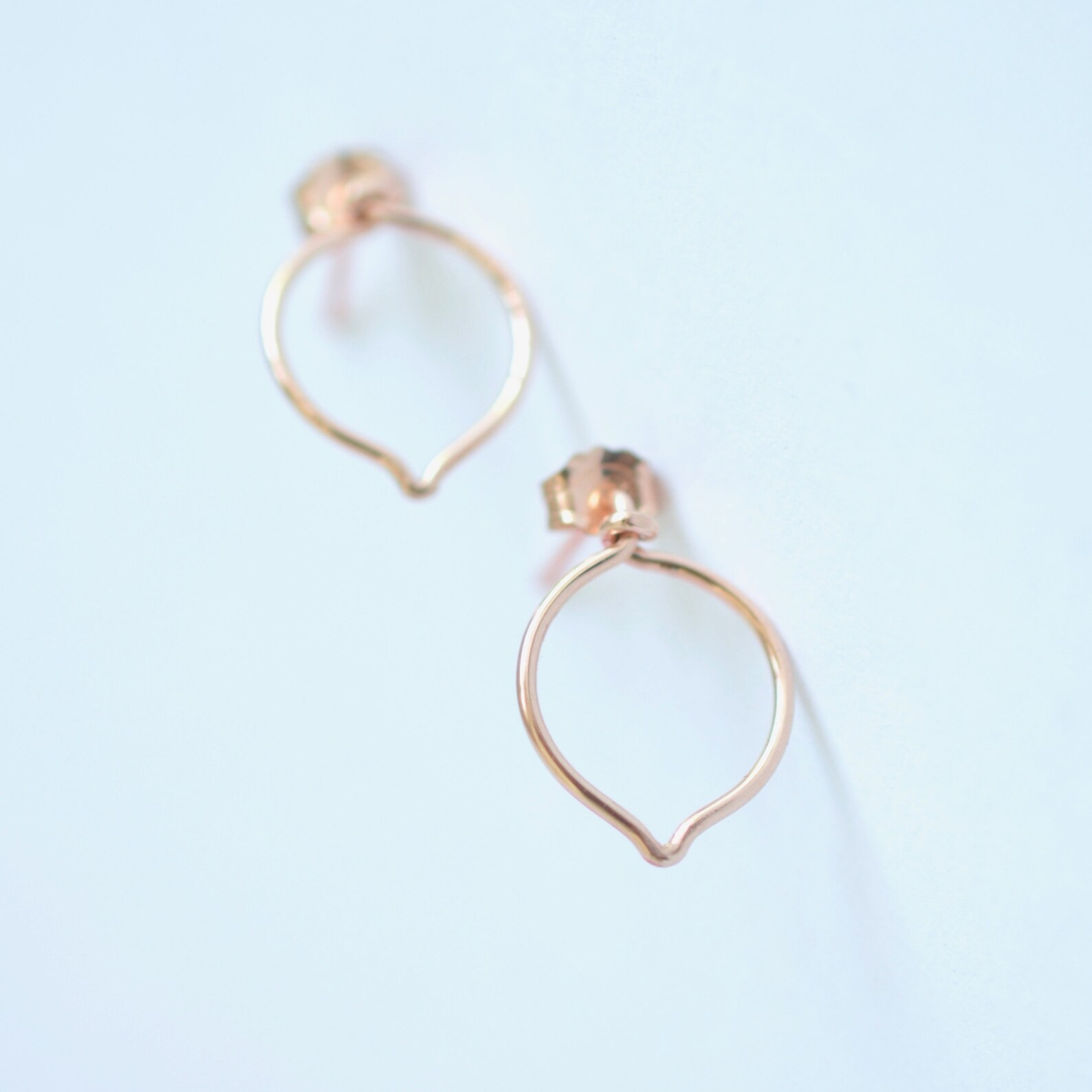 Rose Gold Post Earrings, Delicate Rose Gold Earrings, Lightweight Earrings, Every Day Simple