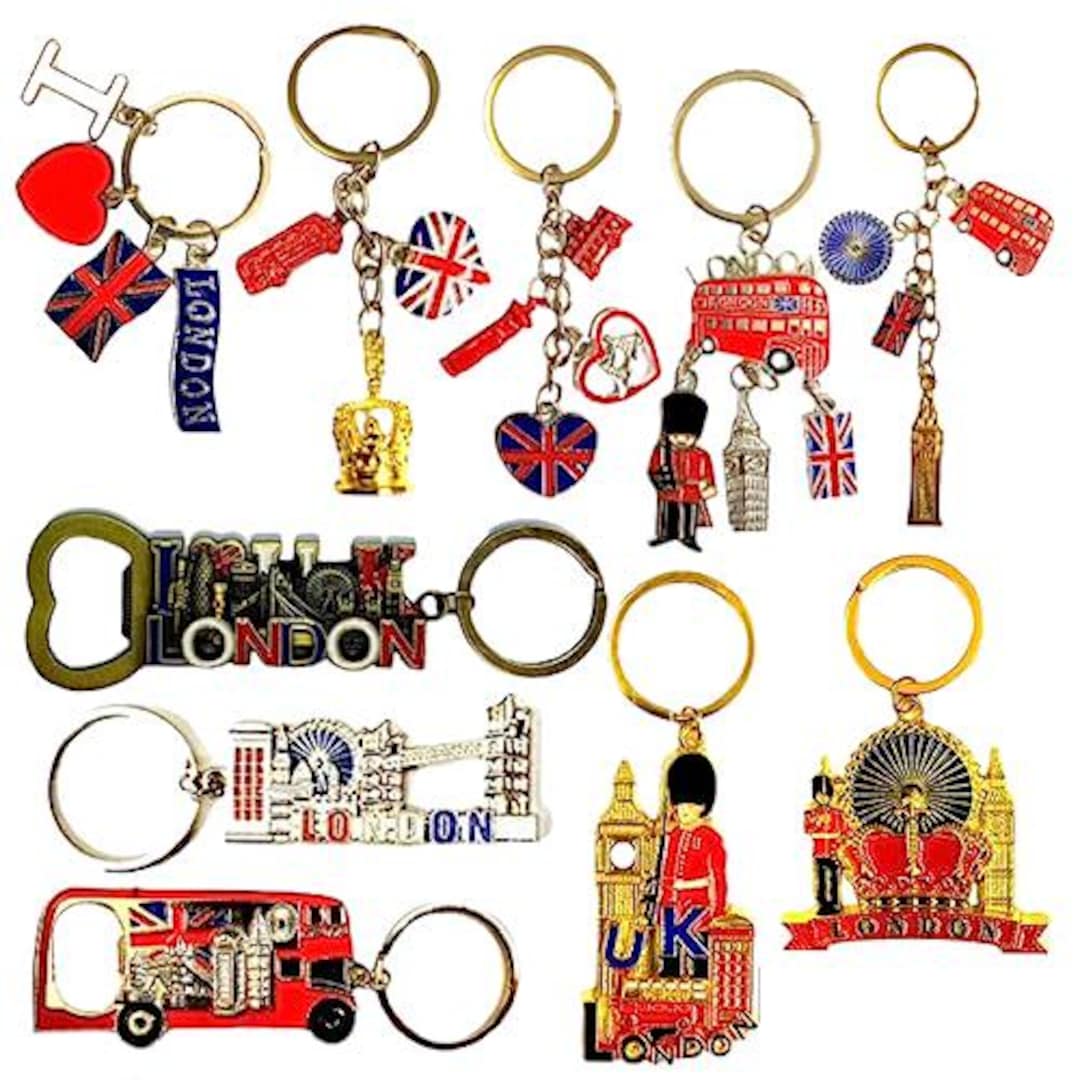 10 London Keyrings - British Souvenir Key Rings - England Collectable ...