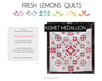 Modern Quilt Pattern - Kismet Medallion - PDF