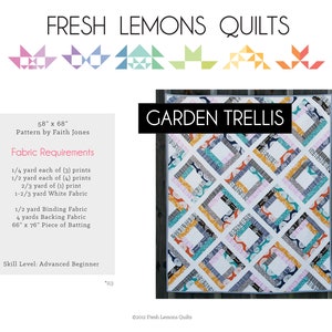 Modern Quilt Pattern Garden Trellis PDF image 1