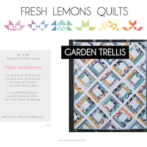 Modern quiltpatroon - tuinlatten - pdf