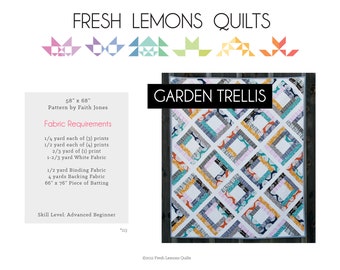 Modern Quilt Pattern - Garden Trellis - PDF