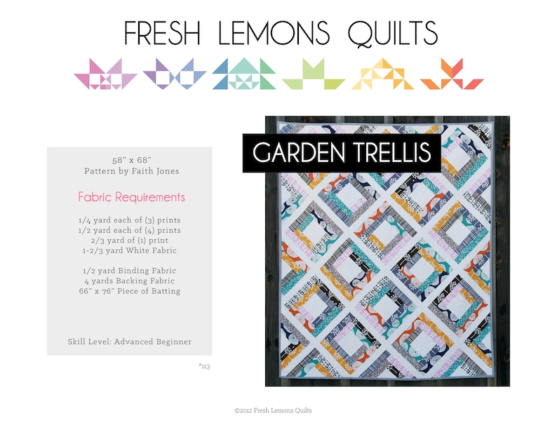 Modern Quilt Pattern Garden Trellis PDF image 1