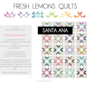 Modern Quilt Pattern - Santa Ana - PDF