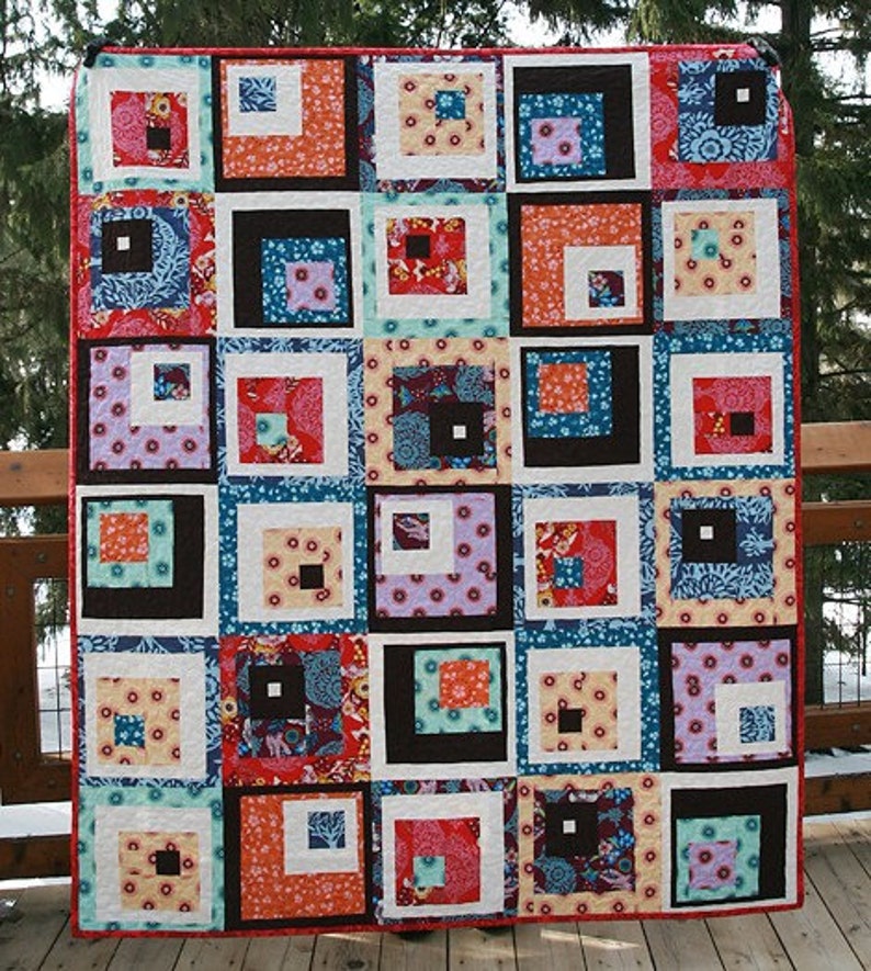 Modern Quilt Pattern Off-Centered Squares PDF image 2