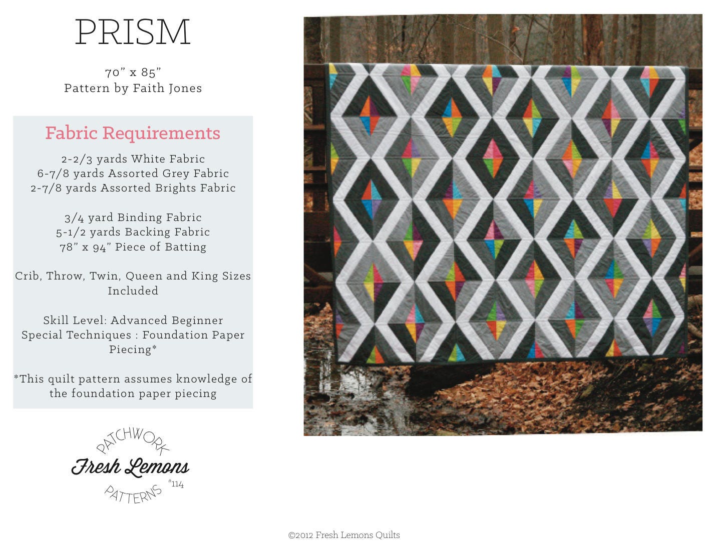 Modern Quilt Pattern Prism PDF | Etsy