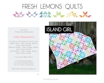 Modern Quilt Pattern - Island Girl - PDF