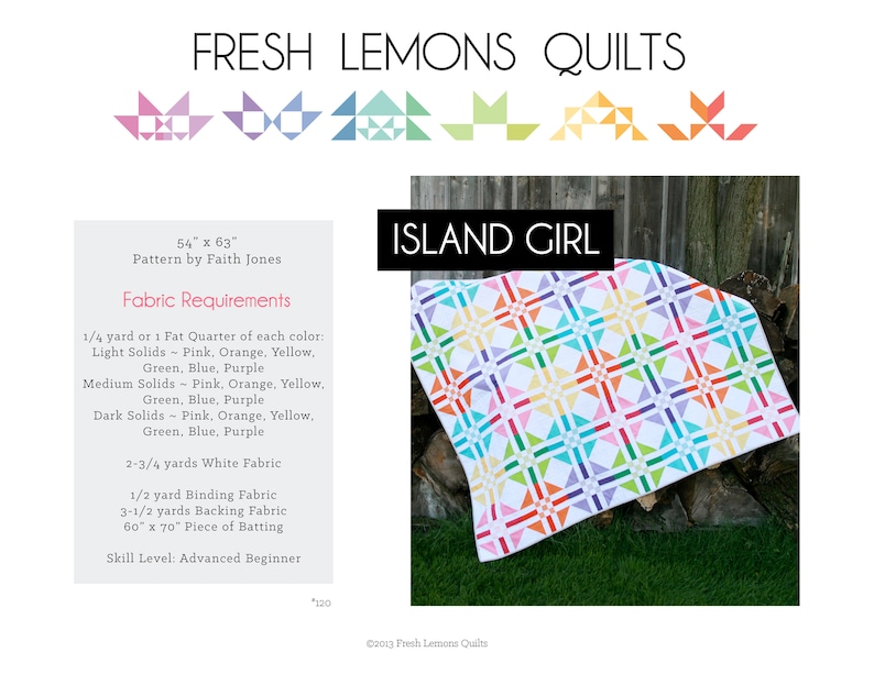 Modern Quilt Pattern Island Girl PDF image 1