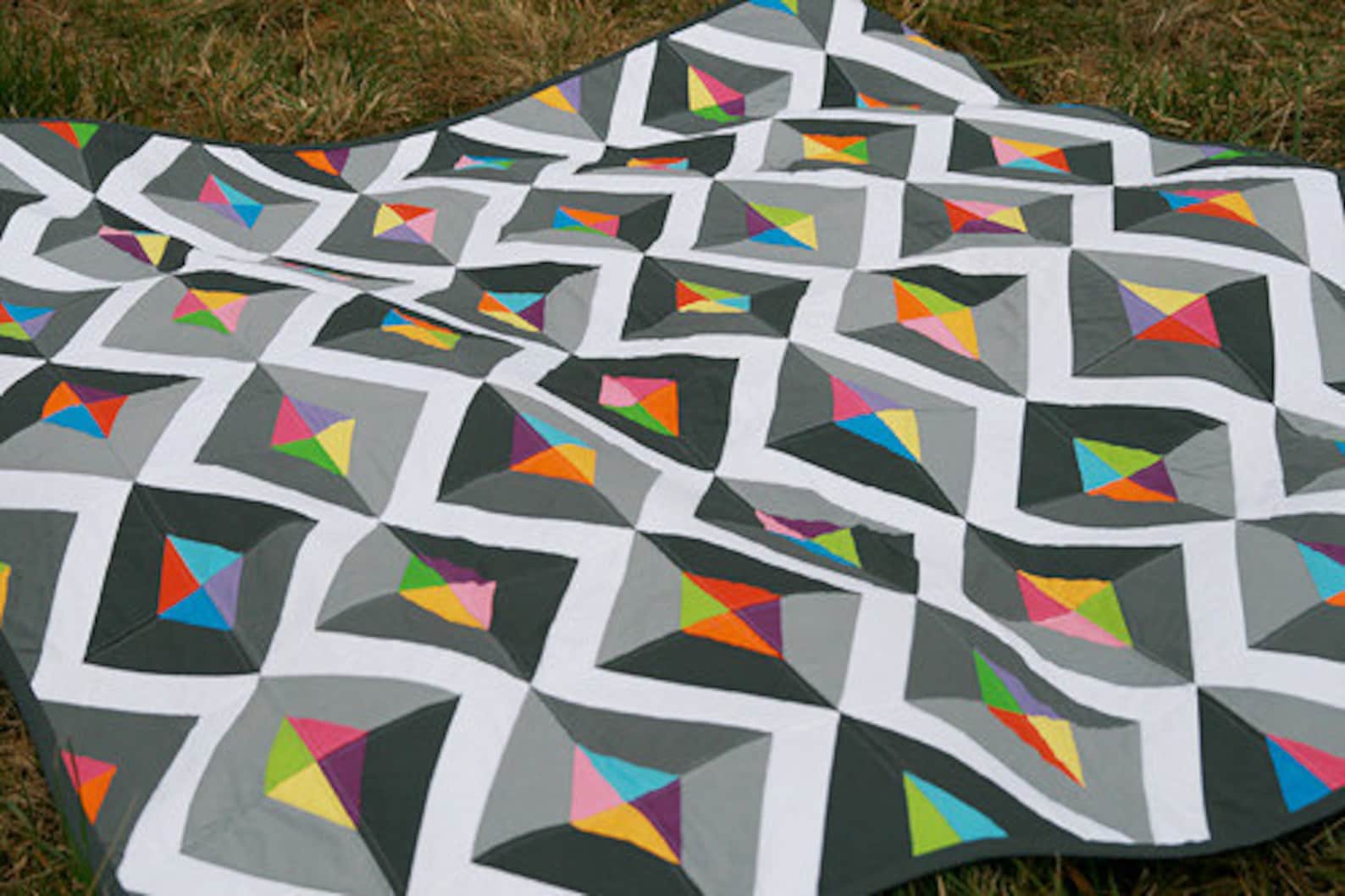 Modern Quilt Pattern Prism PDF Etsy