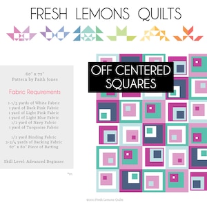 Modern Quilt Pattern Off-Centered Squares PDF image 1