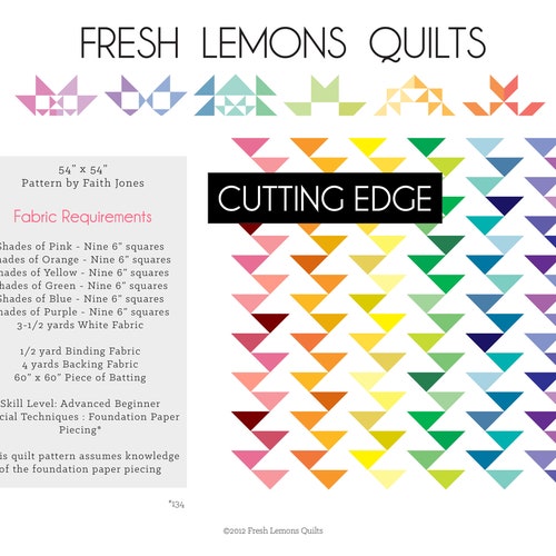 Modern Quilt Pattern Cutting Edge PDF Etsy