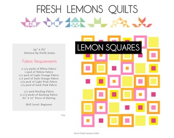 Modern Quilt Pattern - Lemon Squares - PDF