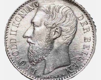 1 Franc Silver Coin Legend In Dutch 1887 Belgium