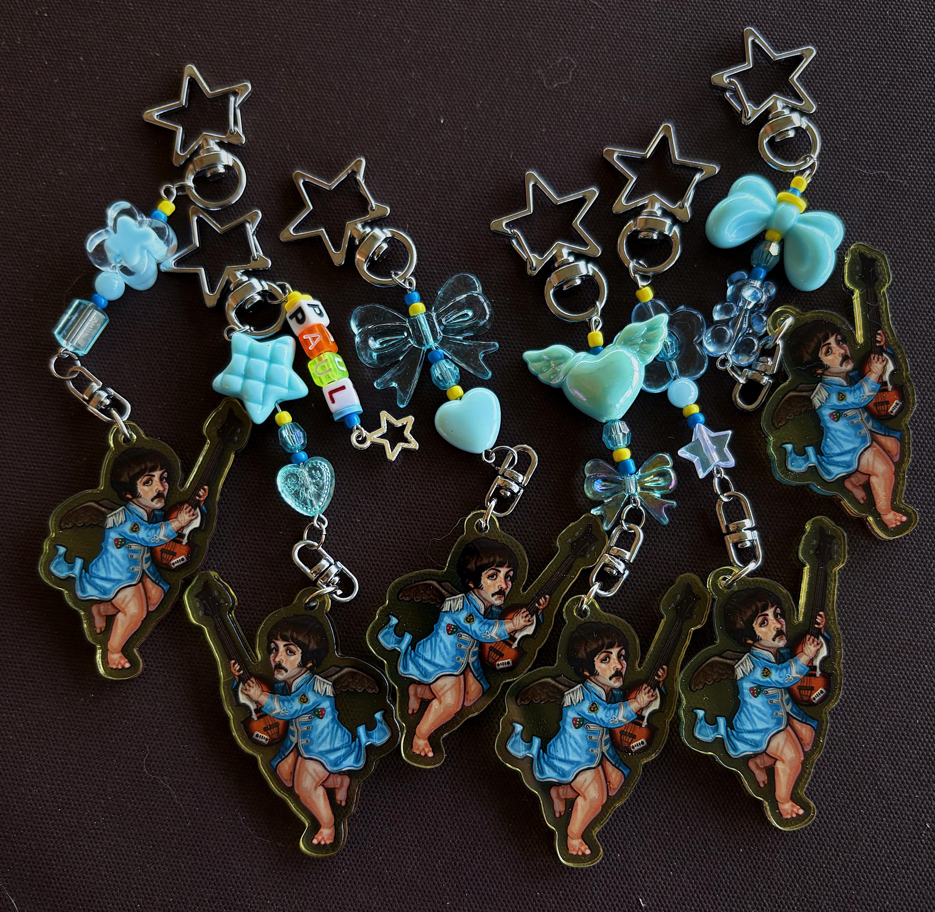 Beatles Acrylic Keychains | Handcrafted Beaded Keychain| John, Paul ...