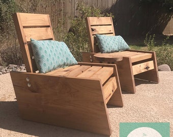 Bouwplannen voor houten terrasstoelen, digitale bouwplannen voor houten buitenstoelen, doe-het-zelf houten buitenstoelen, afdrukbare stoelplannen, downloadbare plannen