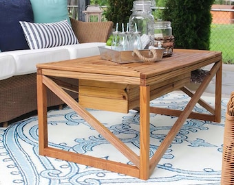 PDF Download, Outdoor coffee table DIY plan, Patio Coffee Table Build Plans, Digital Plans Outdoor Coffee Table, Cedar Outdoor Coffee Table