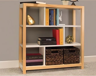 DIY boekenkast houten planken, bibliotheekplan, boekenplankplannen, extra opbergplank, moderne boerderijboekenplank, minimalistische boekenkast