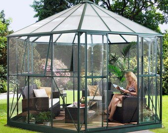 Greenhouse Plans 7’x8’ 11’x12’' DIY Building Guide, Simple modular design for backyard gardeners