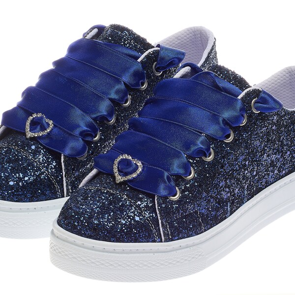 navy sparkly shoes