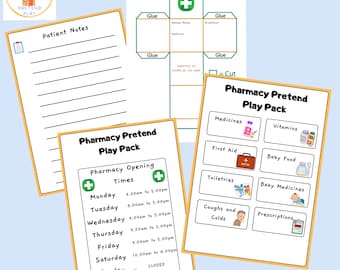 Pharmacist Pretend Play Printable - Pharmacy Role Play - Preschool Dramatic Play
