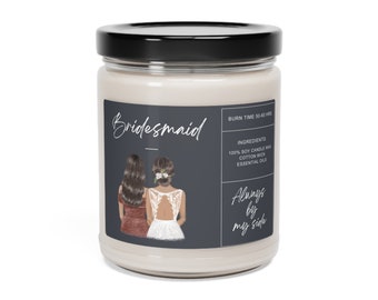 Bridesmaid Scented Soy Candle, 9oz Candle, Gift for Bridesmaid, Bridesmaid Candle, Bridesmaid Gift, Wedding Candle, Candle from Bride