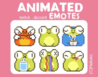 ANIMATED Frog Pixel Emotes - Twitch Emotes / Discord Emotes / Twitch Badges / Frog Emotes / Animated Emotes / Pixel Emotes /