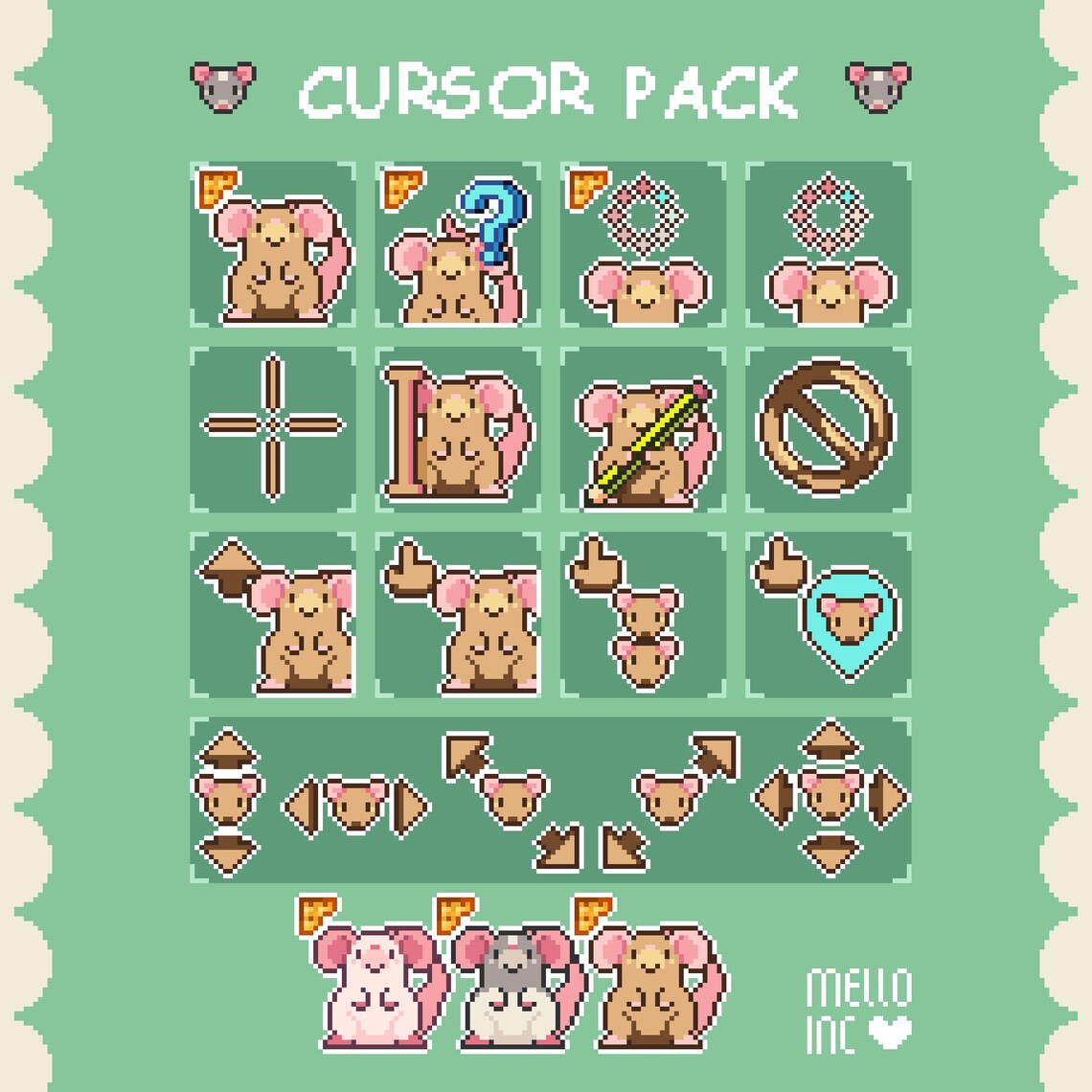 Animated Cursor | Rats | 3 VARIATIONS - Etsy