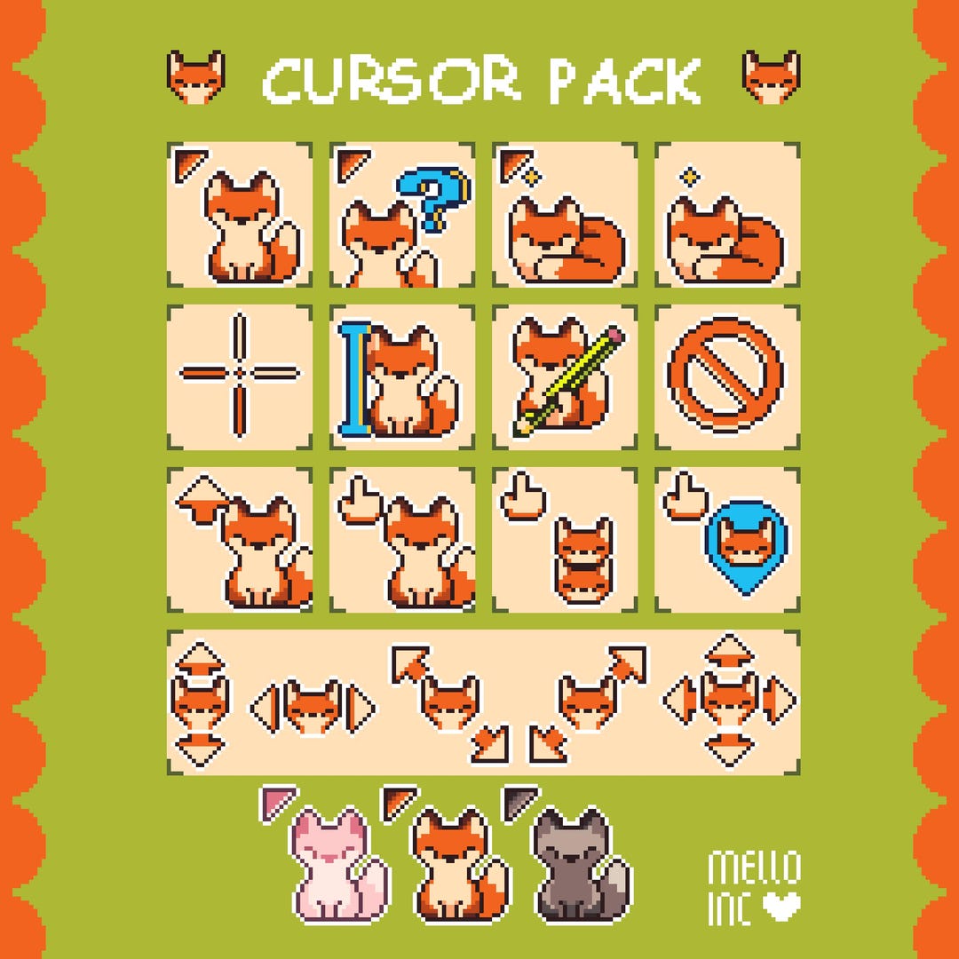 Fox Pointer Icon Animated Cursor | Fox | 3 VARIATIONS - Etsy
