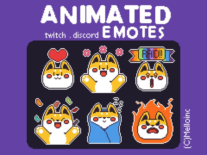 ANIMATED Shiba Inu Pixel Emotes Twitch Emotes / Discord Emotes / Twitch Badges / Dog Emotes / Animated Emotes / Pixel Emotes / image 2