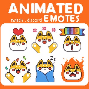 ANIMATED Shiba Inu Pixel Emotes Twitch Emotes / Discord Emotes / Twitch Badges / Dog Emotes / Animated Emotes / Pixel Emotes / image 1