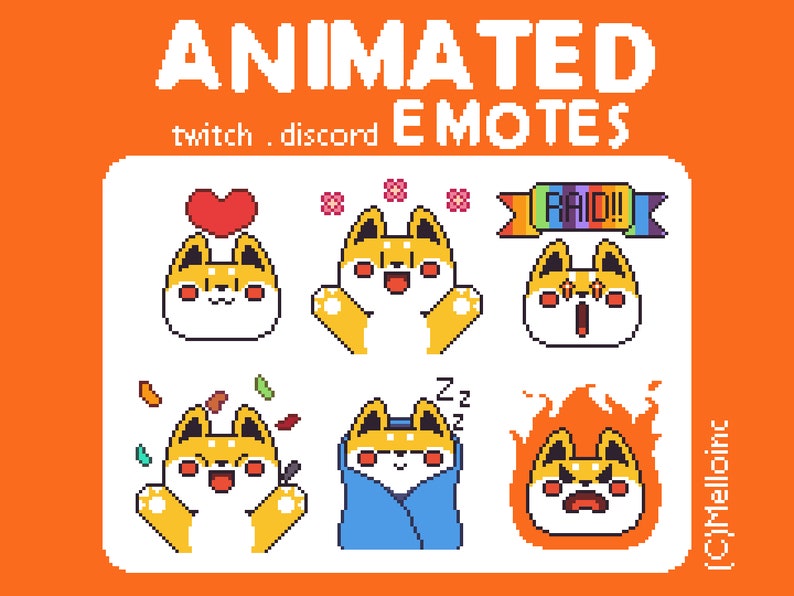 ANIMATED Shiba Inu Pixel Emotes Twitch Emotes / Discord Emotes / Twitch Badges / Dog Emotes / Animated Emotes / Pixel Emotes / image 1