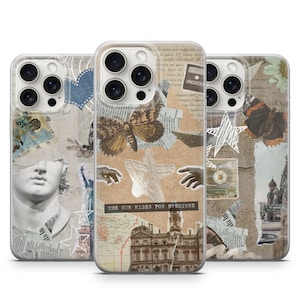 Vintage Collage Phone Case Retro Scrapbook Cover for iPhone 15, 14, 13, 12, 11, XR & Samsung S24, S23, A54, A53, Pixel 8A, Huawei P50, Redmi
