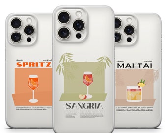 Spritz, Mai Tai, Sangria Drink Phone Case Cocktail Cover for iPhone 15, 14, 13, 12, 11, XR & Samsung S24, S23, A54, A53, Pixel 8, Huawei P50