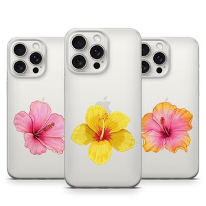 Hibiscus Summer Flower Phone Case Funda hawaiana para iPhone 15, 14 Plus, 13, 12, 11, XR y Samsung S24, S23, A54, A53, Pixel 8, Huawei P50