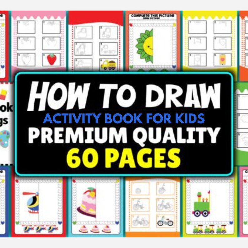 60 Pages - How to Draw Activity Book Step by Step Learning Pages for ...