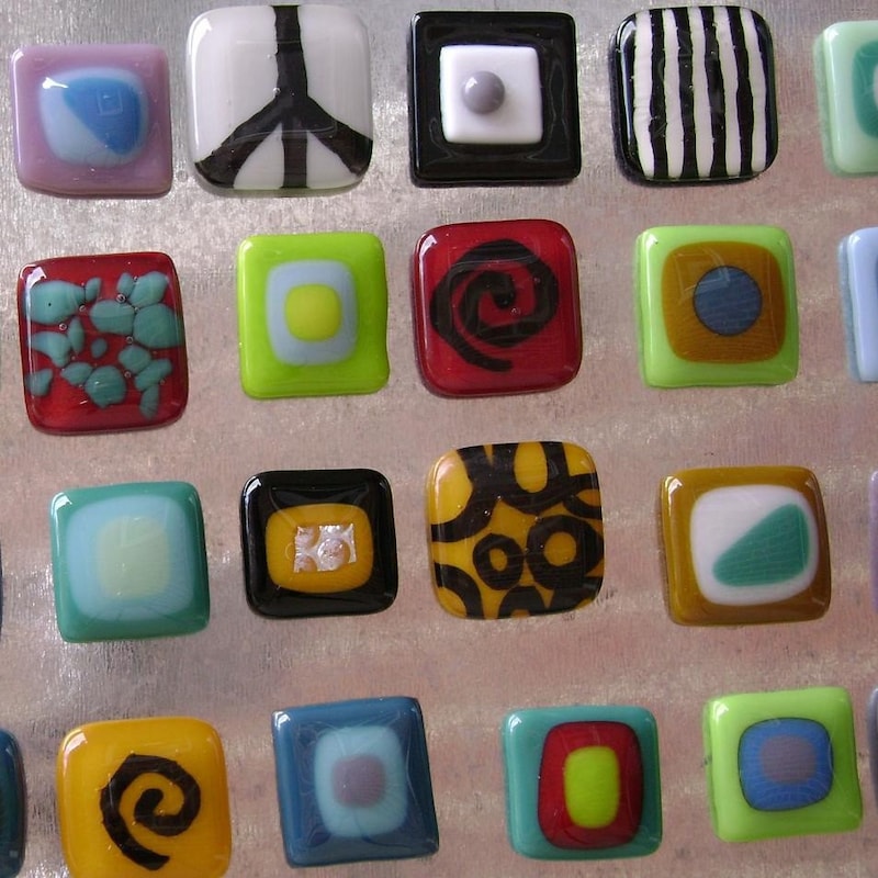 Fused Glass Tiles - Etsy
