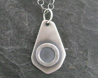 oxidized CIRCLE sterling silver pendant and chain p134