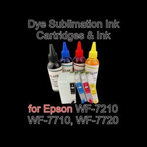 Dye Sublimation Ink 100ml Bottles Refillable ink cartridges for Epson WF-7210 WF-7710 WF-7720 Printers