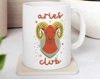 Aries Zodiac Mug, Astrology Birthday Gift