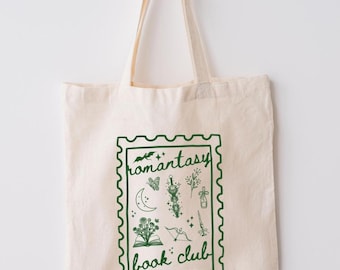Romantasy Book Club Cotton Tote Bag, Booktok Reader Gift