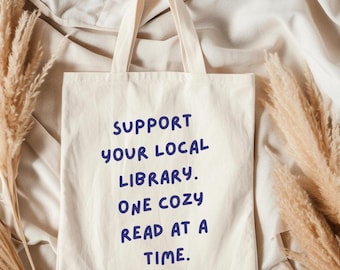 Local Library 100% Cotton Tote Bag, Book Lover Gift
