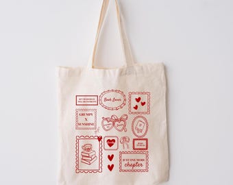Bookish Tote Bag, Valentine's Day Tote, Book Lover Gift, Bookish Tropes Tote, Bookish Gift, Enemies to Lovers Tote, Book Club Gift