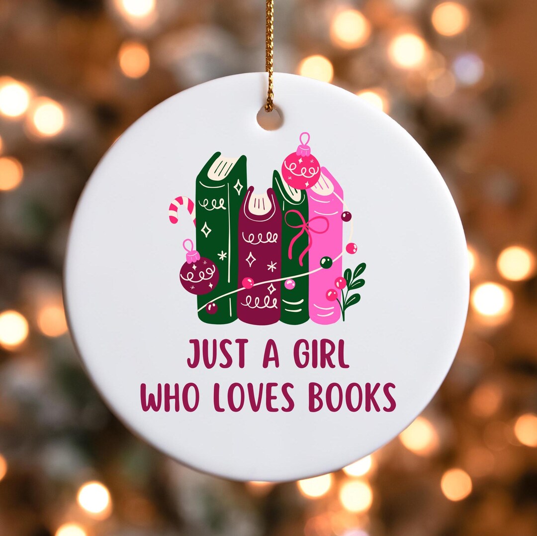 Personalized Book Ornament Personalized Book Lover Christmas Tree Decoration, Unique Just A Girl Who Loves Books Ornament