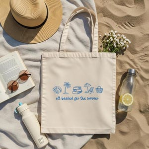 All Booked for the Summer Tote Bag, Bookish Tote, Book Girl Summer Tote Bag, Beach Tote Bag, Book Lover Gift, Summer Book Tote, Bookish Gift