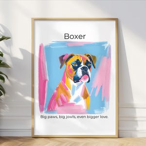 Boxer Wall Art, Boxer Print, Colorful Boxer Art, Dog Lovers Gift, Boxer Dog Print, Boxer Lovers Gift, Boxer Dog Poster, Gift for Dog Mom