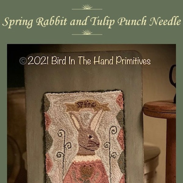 Spring Rabbit and Tulip Needle Punch Pattern