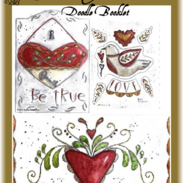 Folk Hearts Doodle Booklet