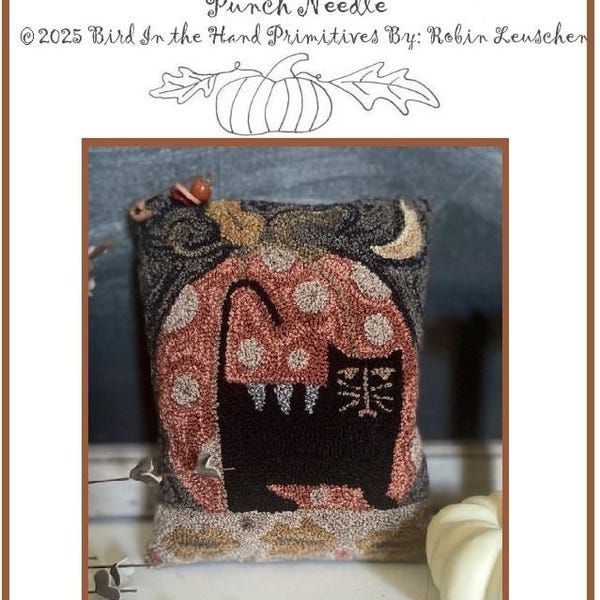 Oscar and Polka Dot Pumpkin Punch Needle Paper