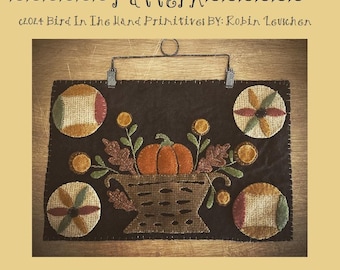 Autumn Basket Wool Applique Pattern
