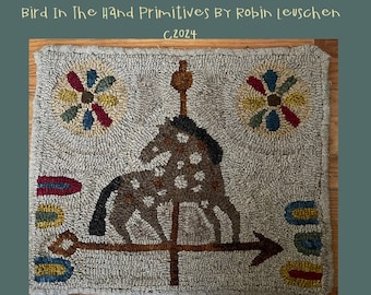 Painted Pony Weathervane Hooked Rug Design